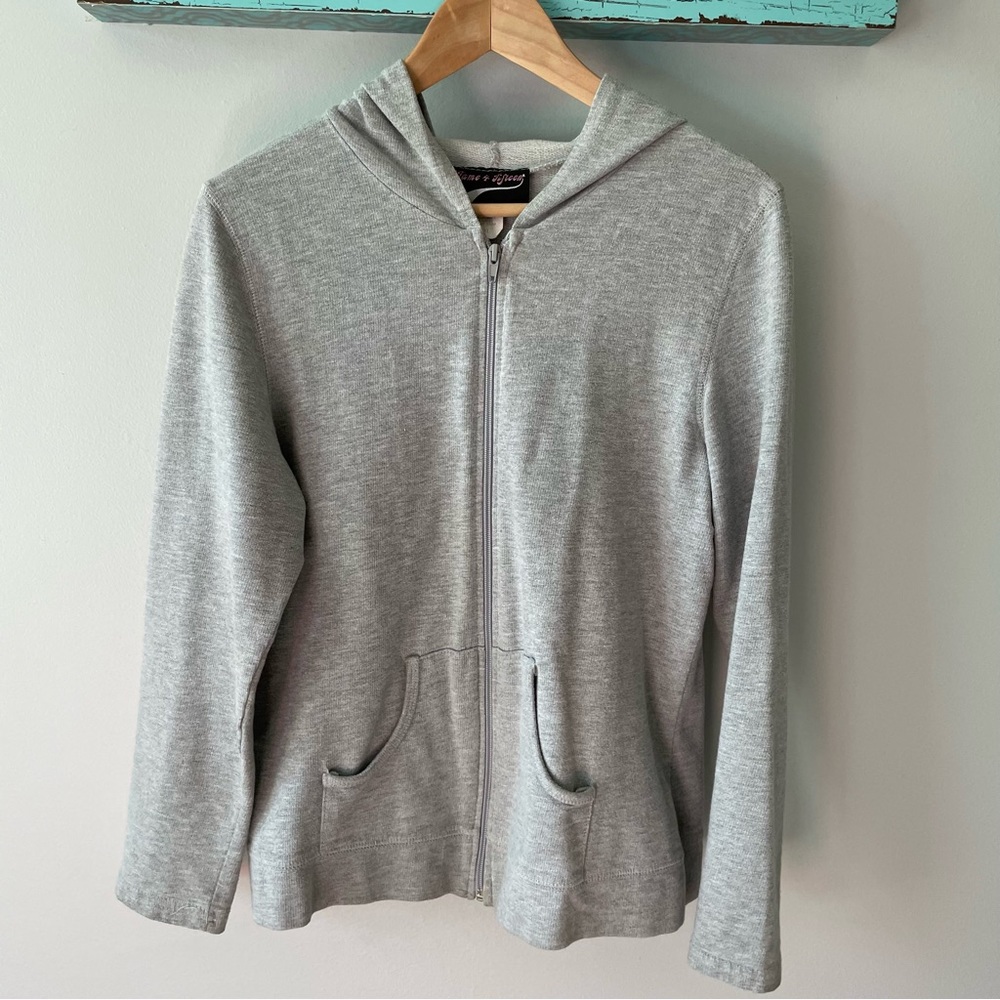 🐝🐝🐝 Fame4Fifteen classic grey zip front hoodie sweatshirt, very soft, XL, EUC